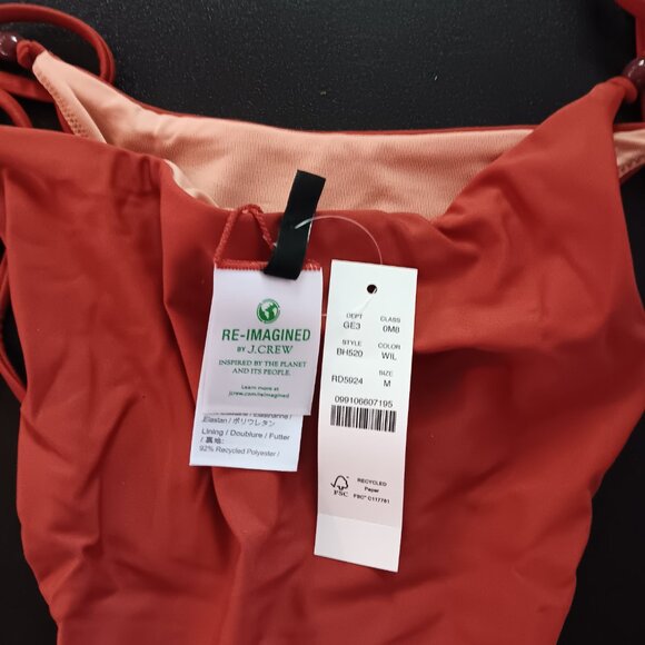 J Crew Women's Curved Waist Cheeky String Bikini Bottom With Beads NWT - Picture 5 of 7